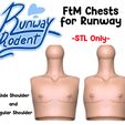 Illustration3.jpg [Runway Rodent BJD] - FtM Chest for Runway Rodent Ball Jointed Doll - (For FDM and SLA Printing)