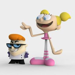 DEXTER_AND_DEEDEE_F.jpg Free STL file Dexter & DEE DEE -DEXTER'S LABORATORY-・3D printing idea to download