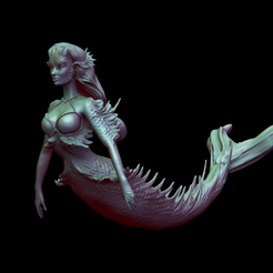 mer.42.png Файл STL Mermaid・Модель 3D-принтера для загрузки