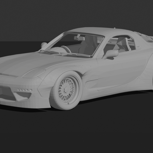 Mazda RX-7 FD3S Rocket Bunny V1 Duck Wing STL 3D Print Model