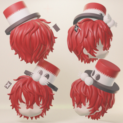 fukase.png Fukase (VOCALOID) Ob11 Nendoroid Hair STL File