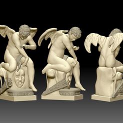 L'AMOUR-AU-PAPILLON1.jpg Télécharger fichier STL Statue de Cupidon avec papillon • Plan pour impression 3D, abauerenator