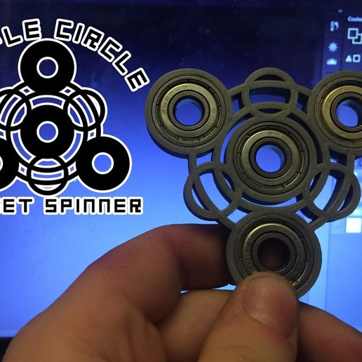 Triple Circle Fidget Spinner 3D model