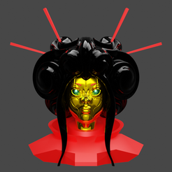 Render.png STL file Cyberpunk Geisha・Model to download and 3D print