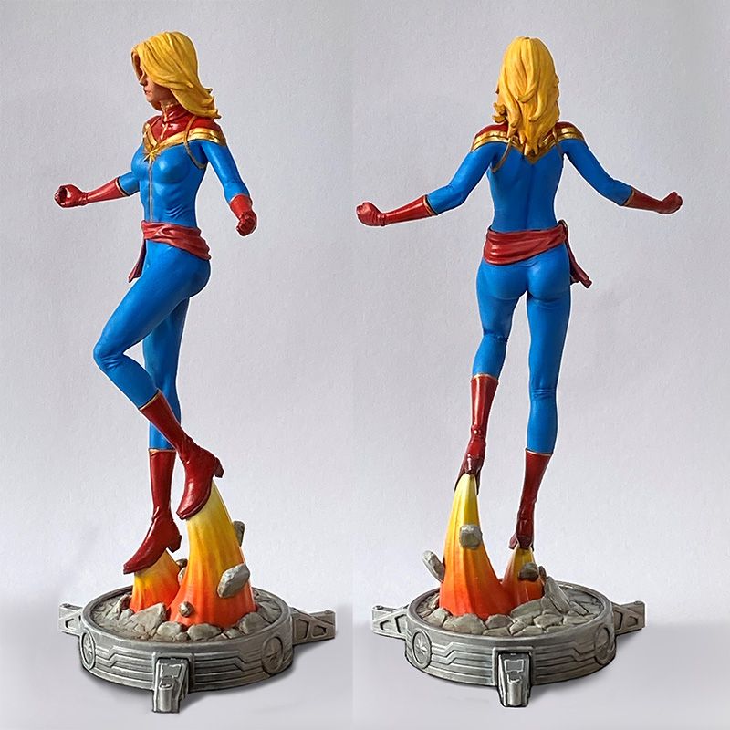 Shot1S.jpg Free 3D file Captain Marvel 6th Scale Figurine/statue (FDM friendly)・3D printing template to download, lindenergames
