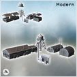1-PREM.jpg Set of five modern buildings with a water tank and a warehouse with a round roof (19) - Modern WW2 WW1 World War Diaroma Wargaming RPG Mini Hobby