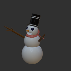Snowman-1.png Файл OBJ Снеговик・Модель для загрузки и 3D печати