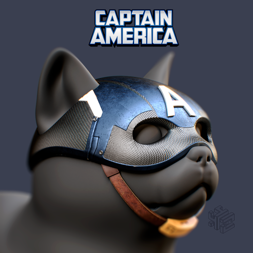 🐱 Captain America Cat Mask — 3D Print・ STL File for 3D printing・Cults
