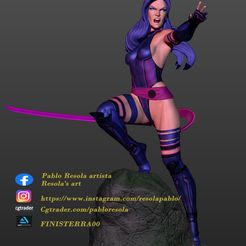 1-1.jpg 3D file Psylocke battle outfit・3D printing idea to download