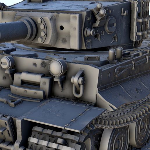 7.jpg STL file Panzer VI Tiger I Ausf. E - WW2 German Flames of War Bolt Action 15mm 20mm 25mm 28mm 32mm・3D print design to download, Hartolia-Miniatures