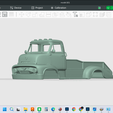 Screenshot-6954.png 1955 FORD C-500 CABOVER  FLATBED RAMP TRUCK, detailed hollow model shell cab body, solid ramp bed, rc, trucks, scale rigs, builds, display, resin and fdm 3d print, stl file