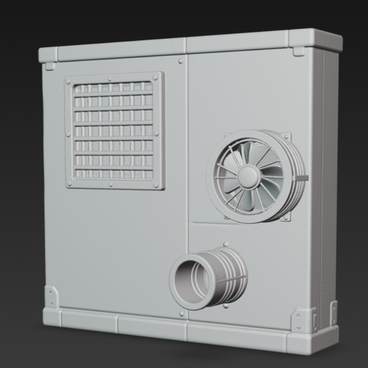 FREE - SCI-FI AIR VENT 3 - Wall & Floor Grate - STL + OBJ (4K PBR) - Commercial Use