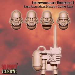 IRONWROUGHT BRIGADE Il CLERIC Free 3D file Ironwrought Brigade II - Heads + Comms Pack・Model to download and 3D print