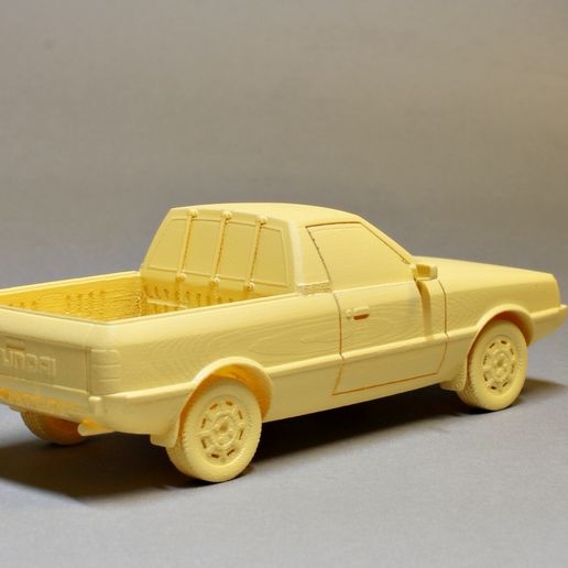 pony rr qt.jpg Télécharger fichier STL Hyundai Pony Pickup 1989 • Plan pour impression 3D, GabrielYun