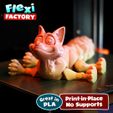 Flexi-Fox-Flexi-Factory-Dan-Sopala-00.jpg STL-Datei Niedlicher Flexi Print-in-Place Fuchs・Modell zum Herunterladen und 3D-Drucken