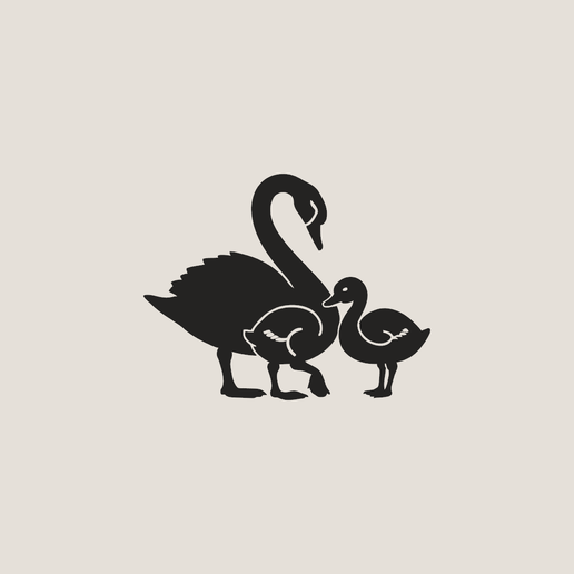 Swan Family 3D Print - Mother's Day Gift