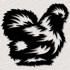 project_20230818_1842591-01.png STL-Datei seidenes huhn wandkunst seidener hahn wanddekor 2d kunst tier・3D-druckbare Vorlage zum herunterladen
