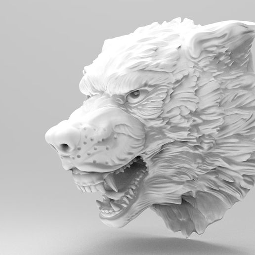 wolf head pendant 3D model