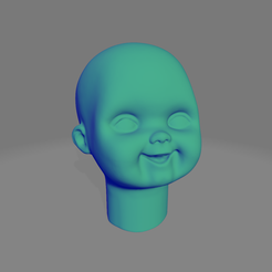 1.png Fichier STL Tête de poupée Good Guy Chucky・Plan pour imprimante 3D à télécharger