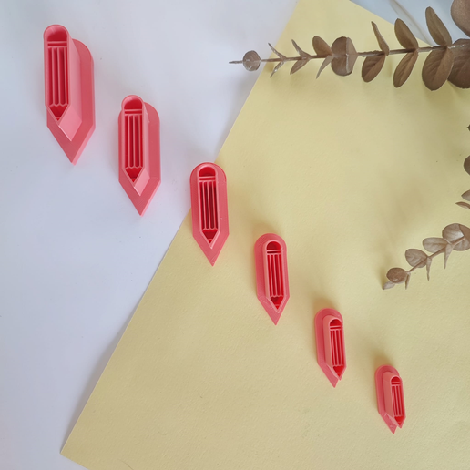 Pencil cutter for polymer clay. Pack of 6 sizes 3D model