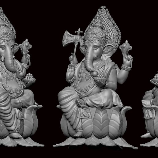 Download OBJ file Ganesh Ji Lotus 3D Model • 3D print design ・ Cults