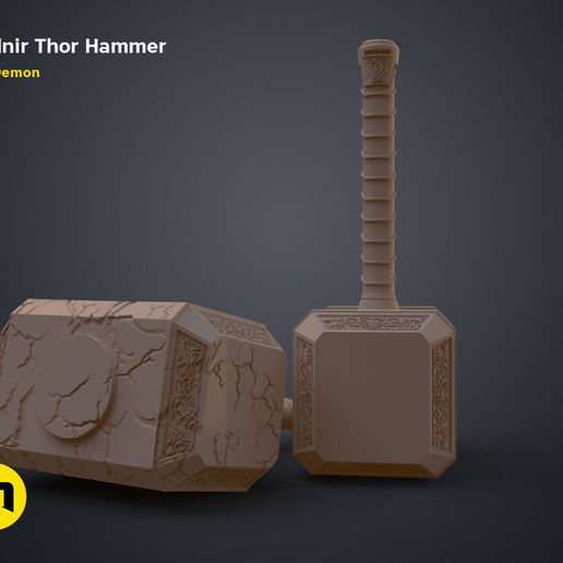 Thor-Mjolnir_NEW-render-scene-basic-7.jpg Fichier 3D Marteau Mjolnir (Amour et Tonnerre)・Design imprimable en 3D à télécharger, 3D-mon