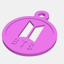 bts Logo Keychain.png Télécharger fichier STL BTS Logo porte-clés, logo Llavero logo BTS • Plan pour impression 3D, abauerenator