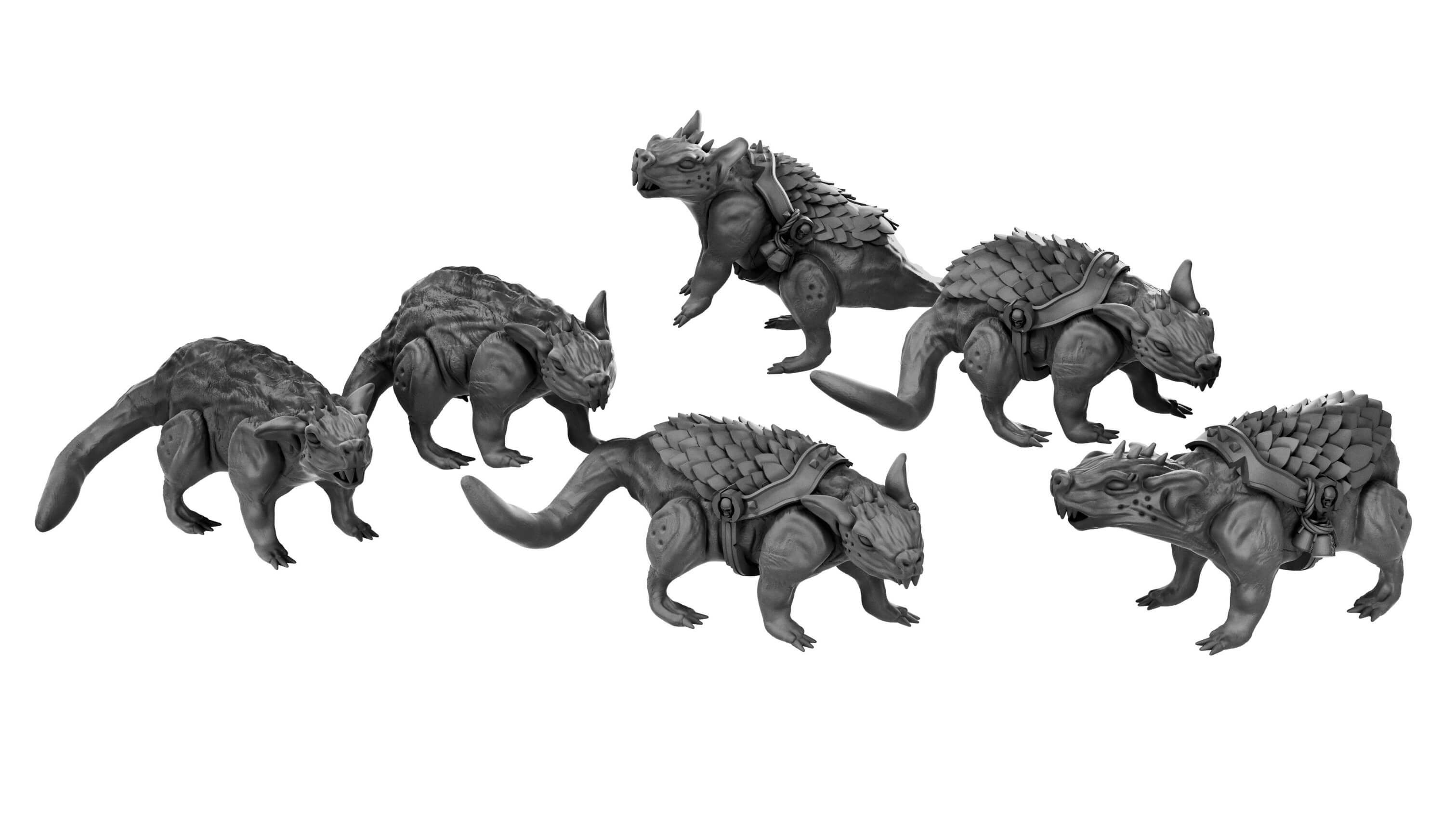 Download File Dnd Giant Dire Rats (resin Miniatures) • 3d Print 