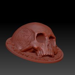 Skull-on-Jack-v2-inv-02.jpg Fichier STL Crâne sur Jack Daniel's V3 (inversé)・Modèle pour impression 3D à télécharger