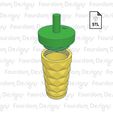 Untitled-1.jpg 3D file Starbucks Inspired Pineapple Tumbler Keychain with Removable Screw Top Pill Box・Model to download and 3D print