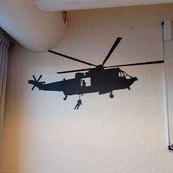 20230221_090825.jpg STL file Sea King with rescue- Helicopter silhouette wall art・3D printing design to download