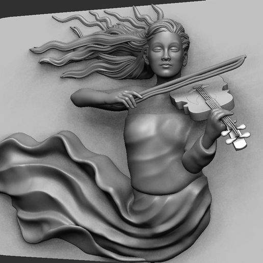 肉筆☆油絵☆F20号『woman playing violin』ピカソ/模写 👧 GIRL PLAYING THE VIOLIN-WAll art statue・ 3D File for 3D