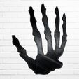 VBJY5908.jpg Skeleton Hand Outline, 2D Wall Art, Silhouette STL & SVG