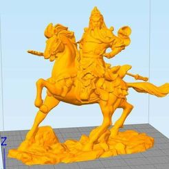 Snap7.jpg Free STL file Guangong in horse・Template to download and 3D print