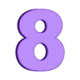 8_with_top_plane.stl Number 0-9 with editable top area