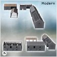 4.jpg Set of four cinder block buildings with a roofed canopy (12) - Modern WW2 WW1 World War Diaroma Wargaming RPG Mini Hobby