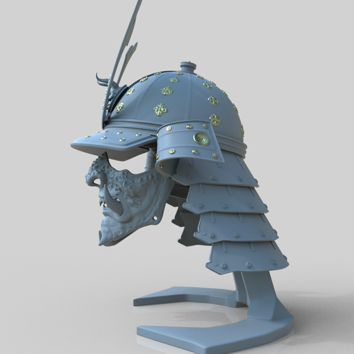 untitled.a701.701.png STL-Datei Samurai-Helm 2 (Kabuto) herunterladen • 3D-druckbare Vorlage, Omassyx