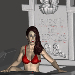 Vampira_4.png Download free OBJ file Risveglio di una vampira • 3D printable template, mizke