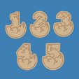 Untitled-1-copy.jpg Dinosaur cracking egg numbers cookie cutter set of 5 + stamps