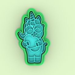 66.jpg STL file Cortador de galletas unicornio con corazon - cookie cutter Unicorn with heart・3D printing design to download