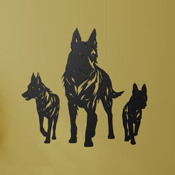 Pack-of-Wolfs-2.png STL file Pack of Wolf Wall Art・3D print object to download