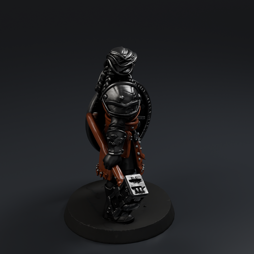 Dwarf Shieldmaiden 2 3D printable STL miniature