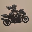 20240310_215559.jpg Speed Queen: 2D Girl on the Motorcycle, line art girl, wall art motocycle,