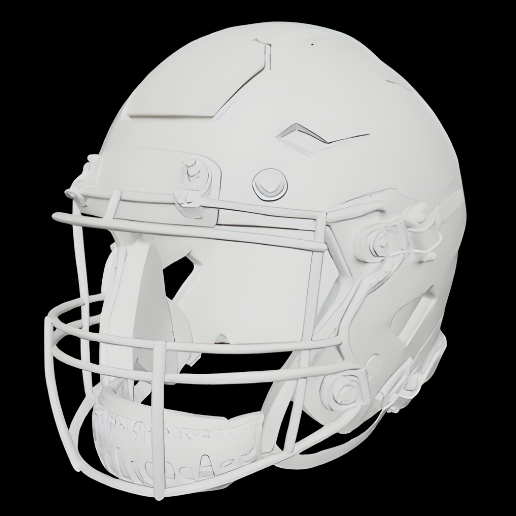 Detailed Football Helmet - 3D model önizlemesi