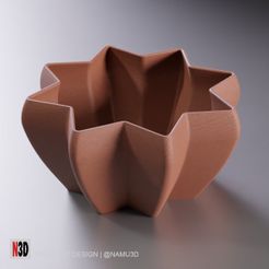 vase-1027-octastar-cup-vase-stl-01.jpg STL file Vase 1027 - Octa Cup Planter・3D printable design to download