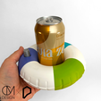 ce54380c-d8a0-4885-b9cf-9d31ee6f00f1.png Pool Float Coaster - Inflatable donut ring koozie for bottles & cans