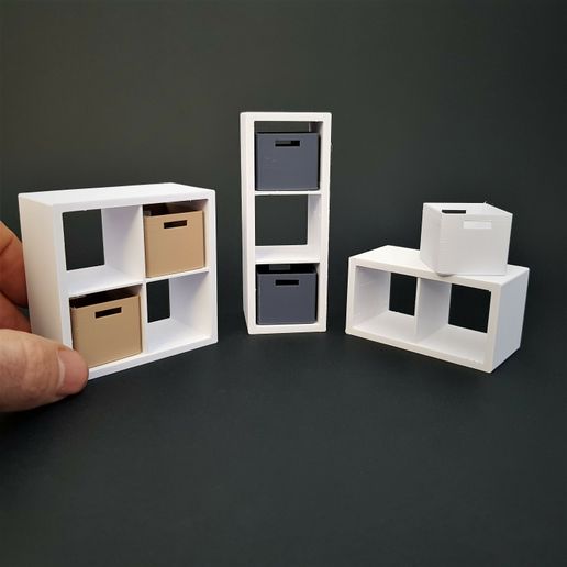 Miniature Cube Shelves and Storage - Miniature Furniture 1/12 Scale