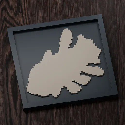 Relicanth - Pokemon Silhouette Frame | Gen 5 sprite style | STL