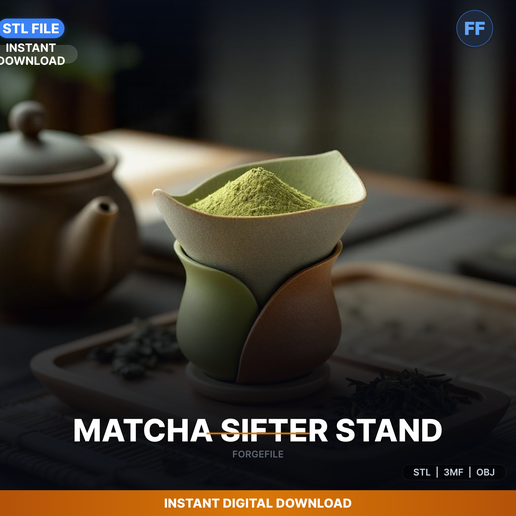 Matcha Powder Sifter Holder, Keeps Sifter Upright, - 3D Printable STL File