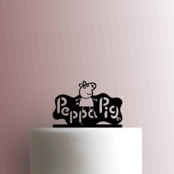 J-B_Peppa-Pig-Logo-225-A649-Cake-Topper.jpg Archivo STL TOPPER PEPPA PIG・Diseño de impresora 3D para descargar